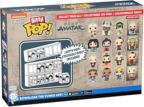 Funko Bitty Pop! Avatar: The Last Airbender - Katara, Sokka, Suki, & A Surprise Mystery Mini Figure - 0.9 Inch (2.2 Cm) Collectable - Stackable Display Shelf Included - Gift Idea - Cake Topper (Vip)