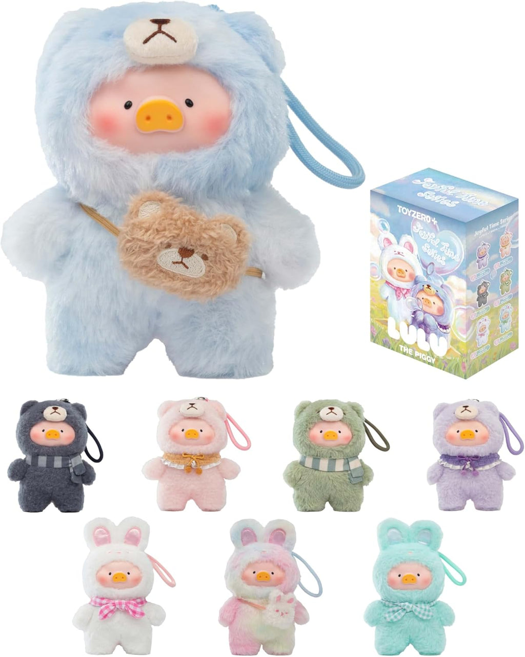 Official Lulu The Piggy Blind Box - Joyful Time Series Plush Keychain Blind Boxes Figures Cute Stuffed Animals Mystery Box Collectibles Toys Home Decorations Birthday Gifts, (Vip)