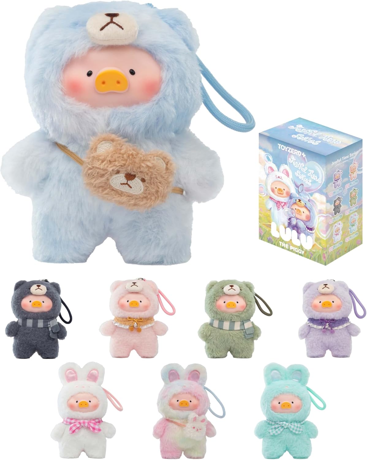 Official Lulu The Piggy Blind Box - Joyful Time Series Plush Keychain Blind Boxes Figures Cute Stuffed Animals Mystery Box Collectibles Toys Home Decorations Birthday Gifts, (Vip)