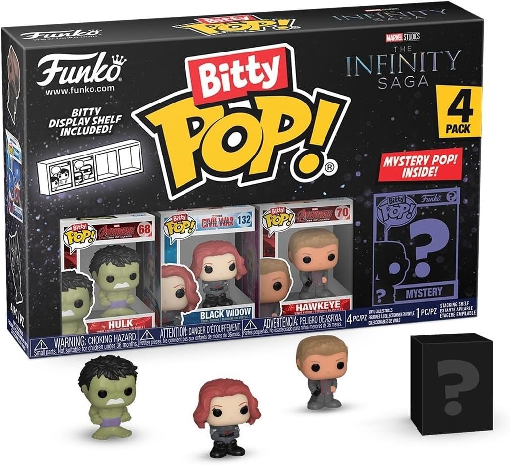 Funko Bitty POP! Marvel - Hulk and A Surprise Mystery Mini Figure - 0.9 Inch (2.2 Cm) - Marvel Comics Collectable - Stackable Display Shelf Included - Gift Idea - Party Bags Stocking (Vip)