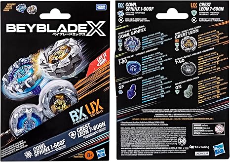 Beyblade X Cowl Sphinx 1-80GF BX & Crest Leon 7-60GN UX Dual Pack Set (Vip)
