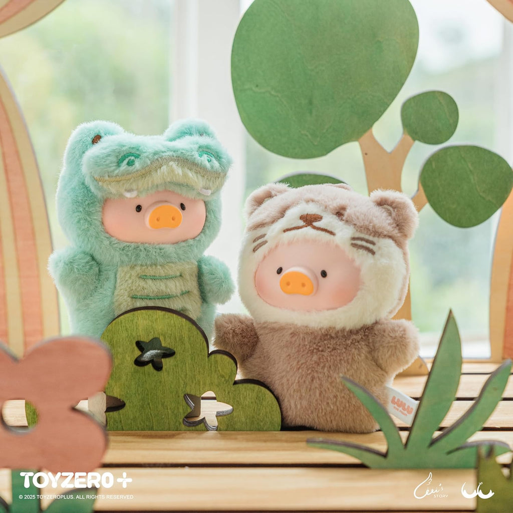 TOYZERO+ Lulu The Piggy Blind Box Figures - Puppet Show Series Plush Keychain Blind Boxes Figurines Finger Puppet Toy Cute Stuffed Animals Mystery Box Collectible Decorations Birthday Gift, Single Box (vip)