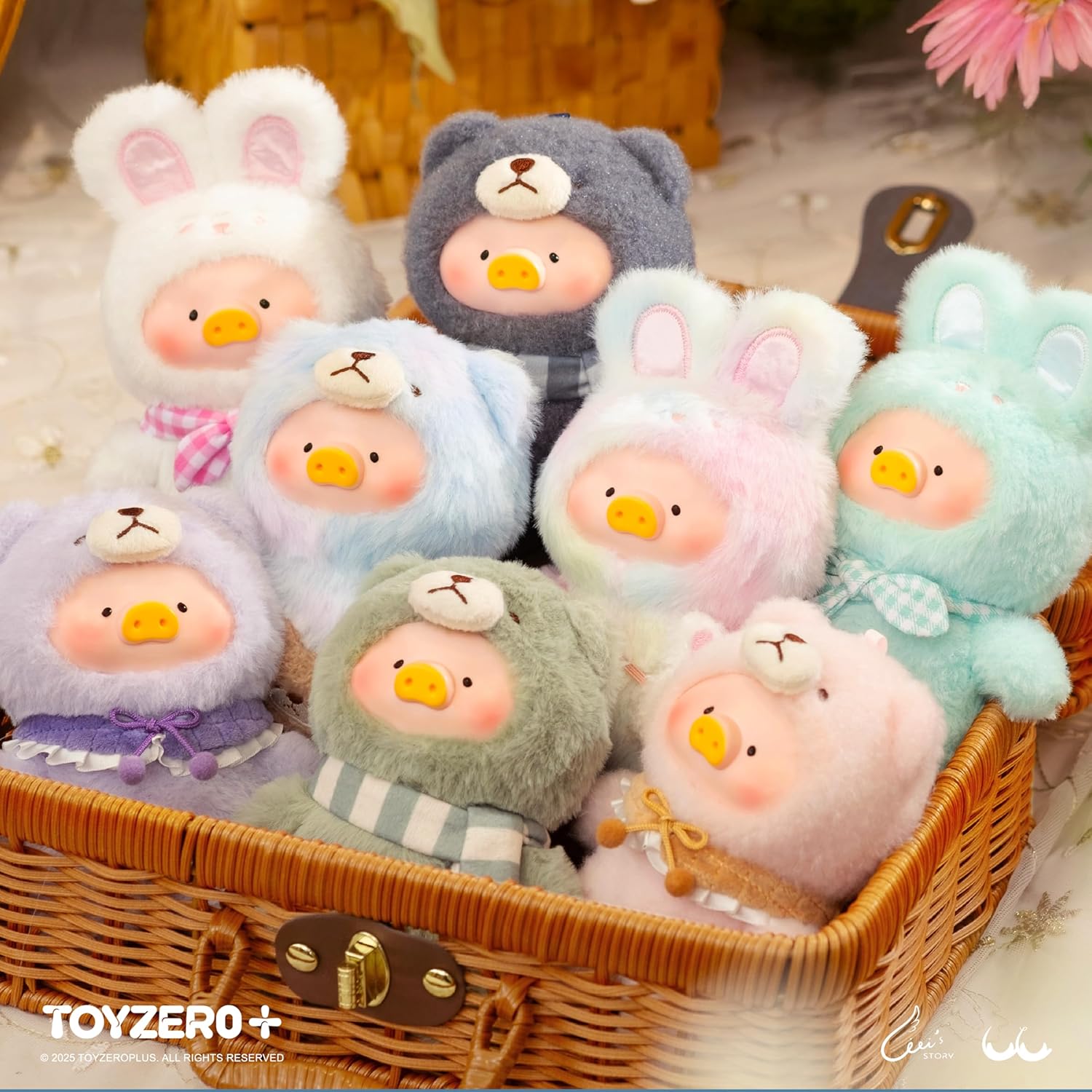 Official Lulu The Piggy Blind Box - Joyful Time Series Plush Keychain Blind Boxes Figures Cute Stuffed Animals Mystery Box Collectibles Toys Home Decorations Birthday Gifts, (Vip)