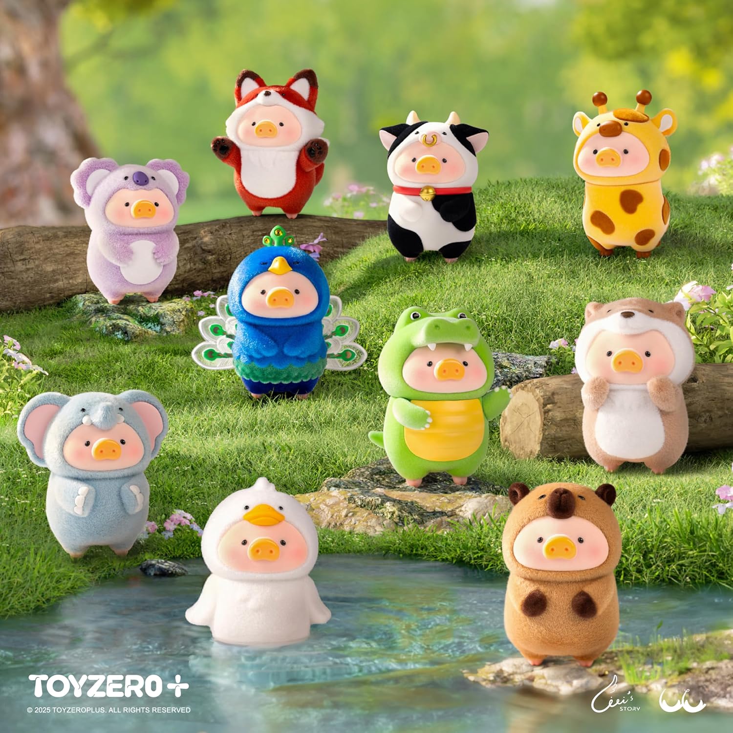 Official Lulu The Piggy Blind Box Figures - Animal Party Series Blind Boxes Mystery Box Cute Animal Figurines Collectible Toys Home Desk Decorations Holiday Birthday Gifts