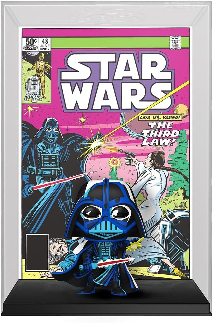 Star Wars Darth Vader Comic Cover Funko Pop #05 on sci-fi display shelf
