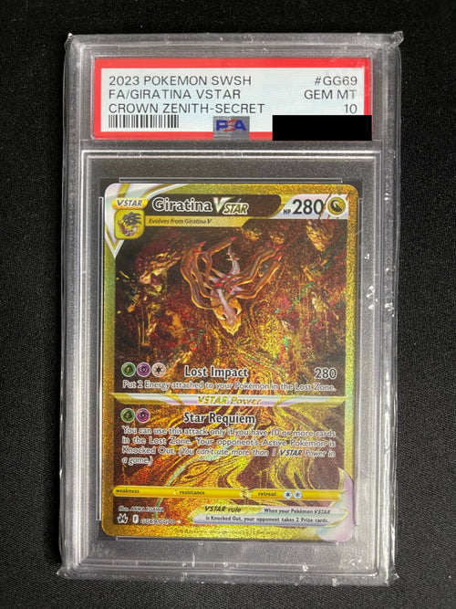 Giratina VSTAR GG69 Crown Zenith PSA 10 — front original photo, PSA certificate hidden