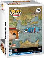 One Piece Nami Funko Pop #1772 displayed on anime collection shelf