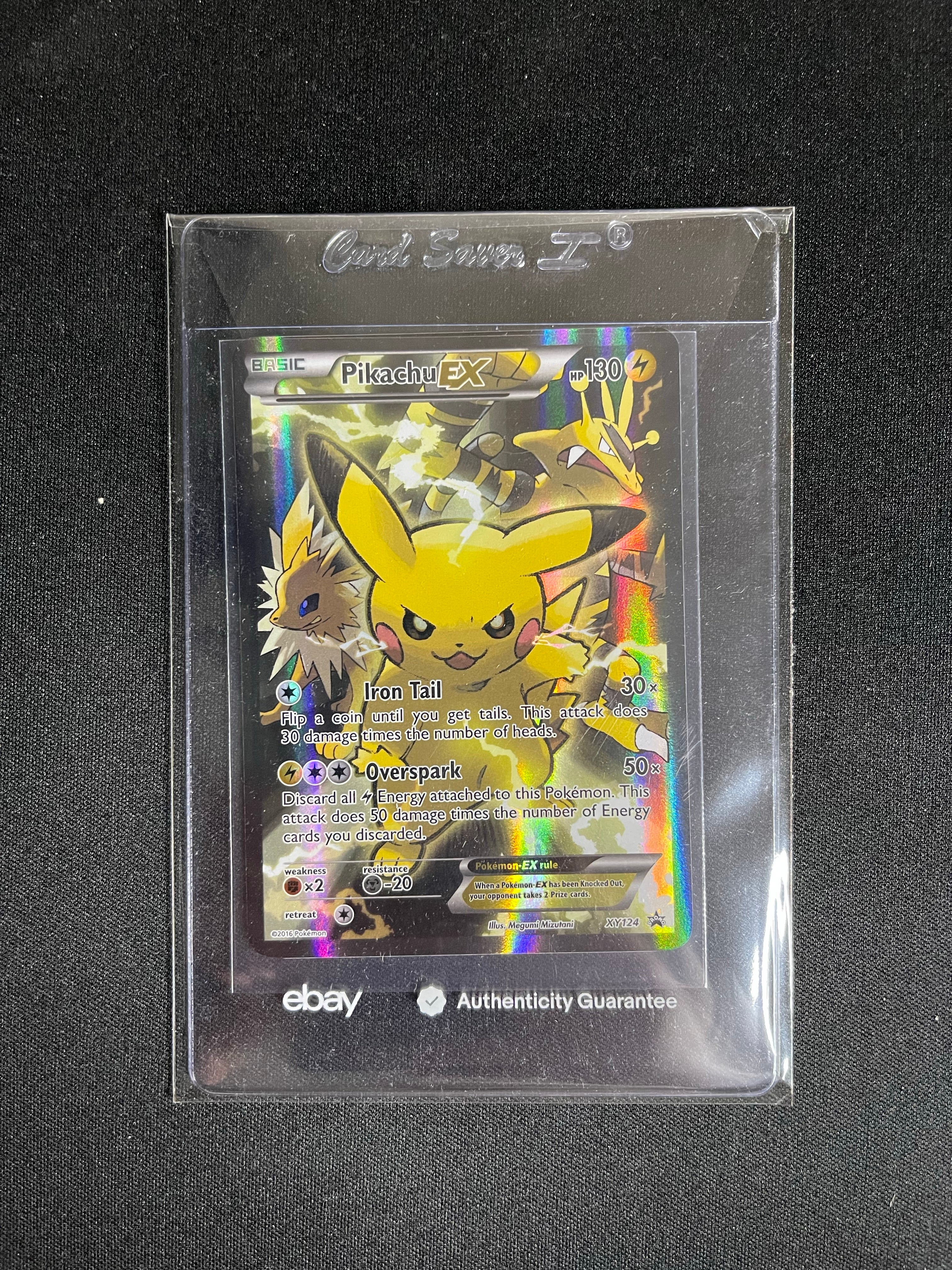 Pikachu EX XY174 Black Star Promo—eBay Authenticity Guaranteed — front vertical original photo