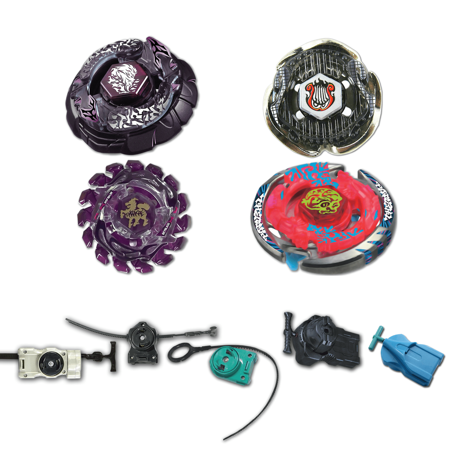 Punisher Pack 4 Beyblade Set with Bakushin Susanow and Bonus Launcher