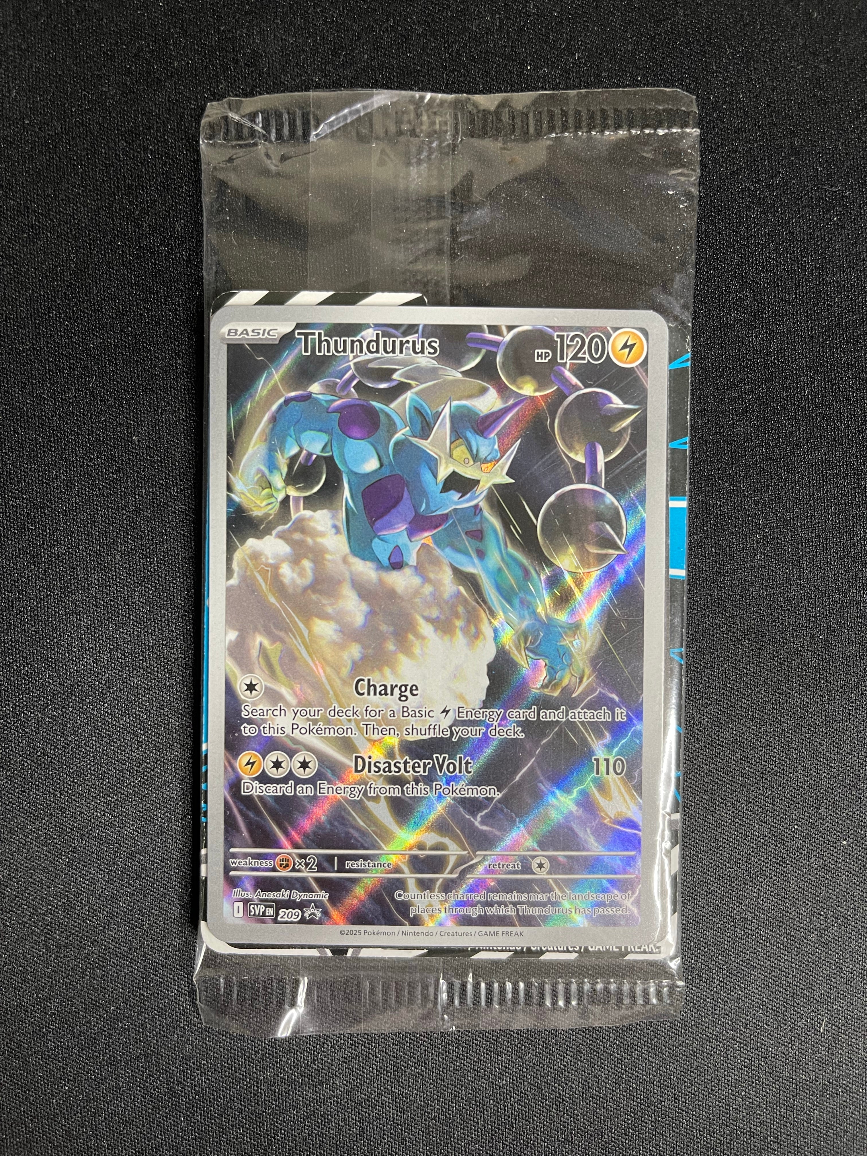 Thundurus 209 Scarlet & Violet Black Star Promo—Factory Sealed — front vertical original photo